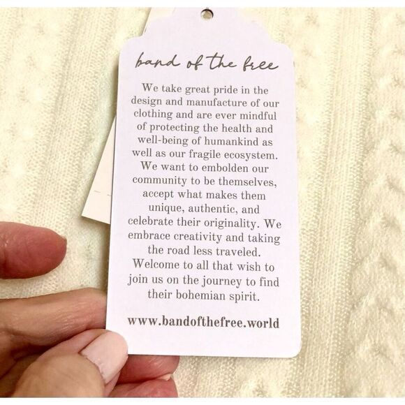 BOG - 🎉HP🎉 BAND OF THE FREE NWT “Raquel Ivory Cropped Pullover Sweater/Mock Neck - Picture 15 of 15